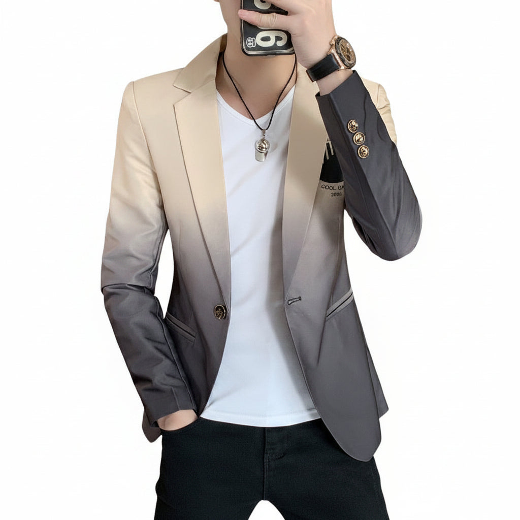Men's Gradient Slim Fit Blazer Suit Jacket Korean Style