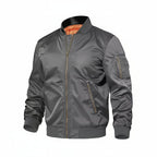 Men's Nylon Baseball Bomber Zip-Up Jacket
