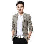 Men's Plaid Casual Slim Fit Tailored Blazer Jacket