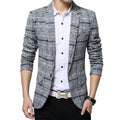 Men's Plaid Casual Slim Fit Tailored Blazer Jacket