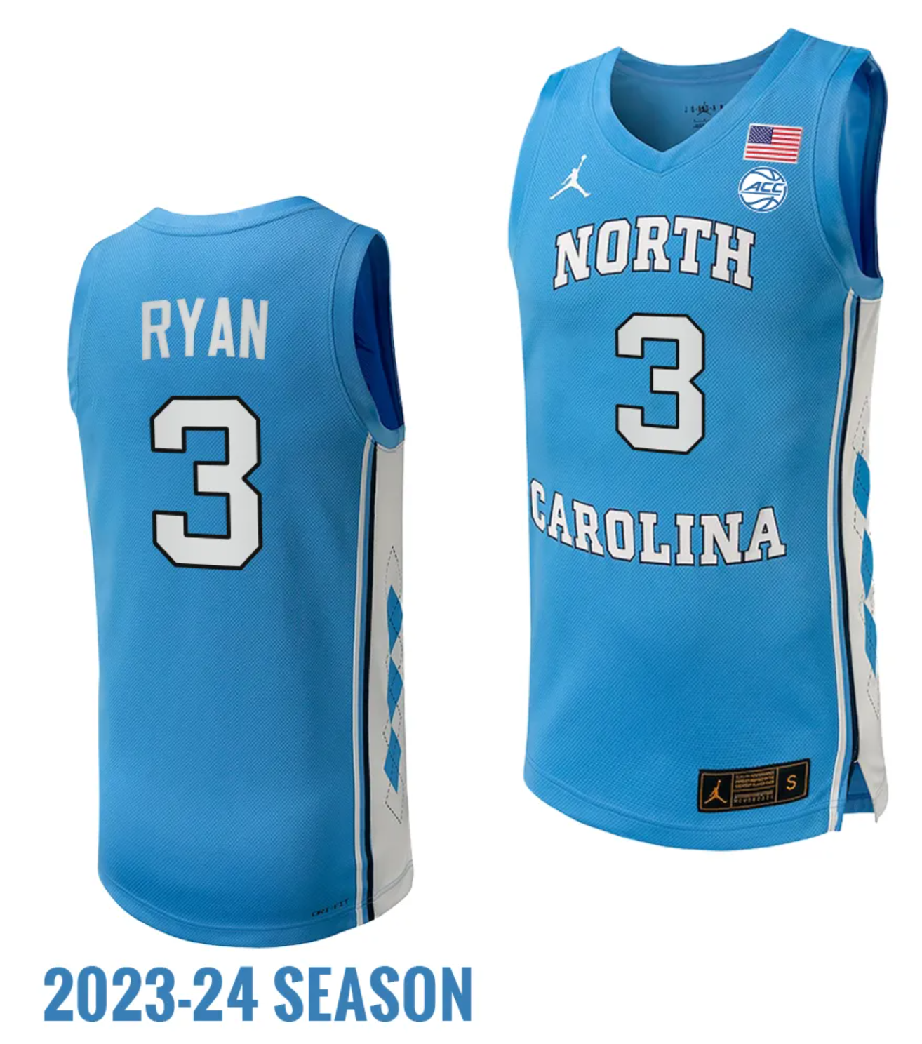 Men's #3 Cormac Ryan North Carolina Tar Heels College Basketball Jersey