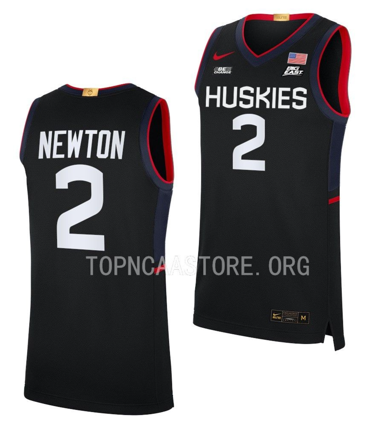 Men's #2 Tristen Newton UCONN Huskies College Basketball Jersey