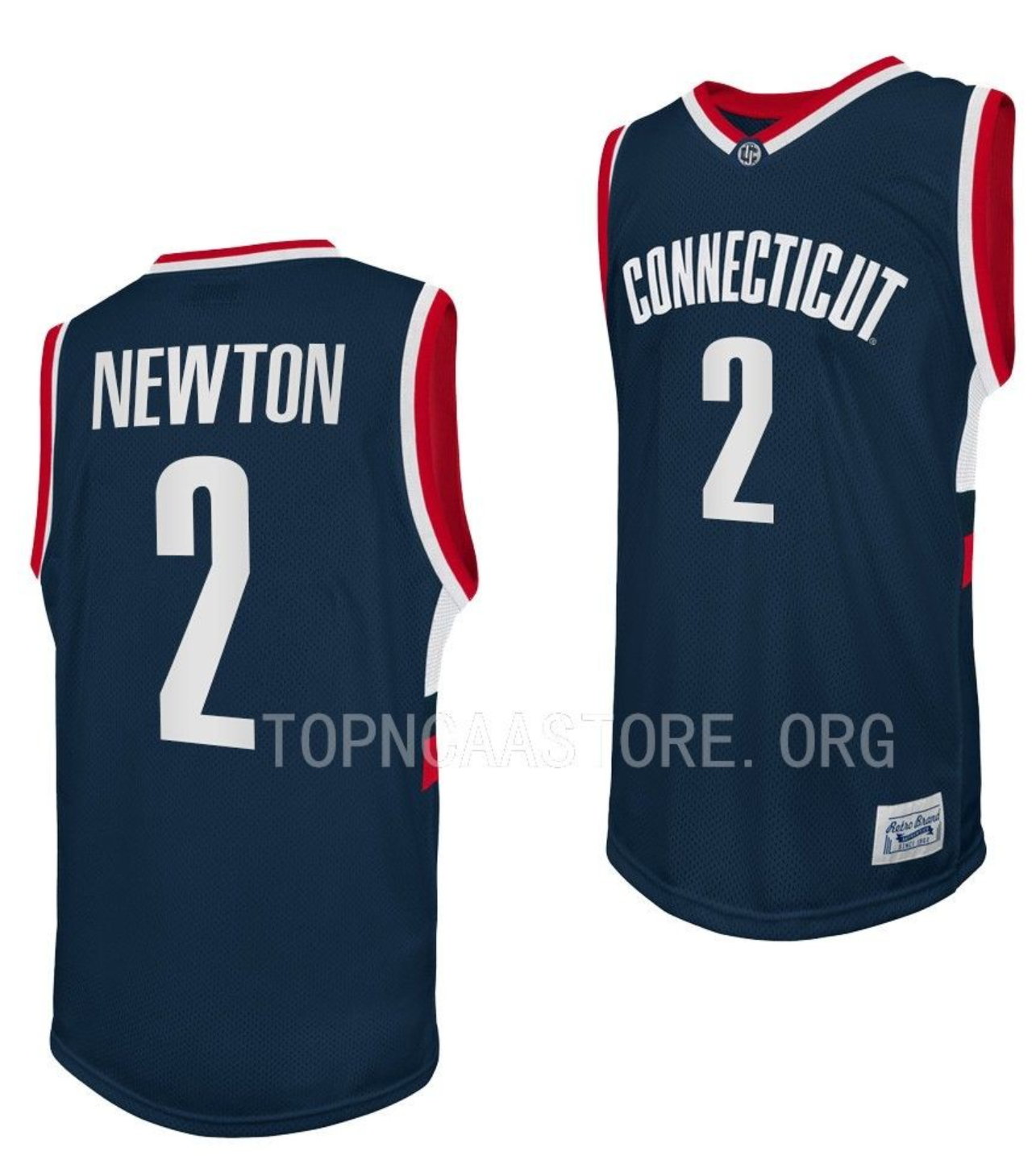 Men's #2 Tristen Newton UCONN Huskies College Basketball Jersey