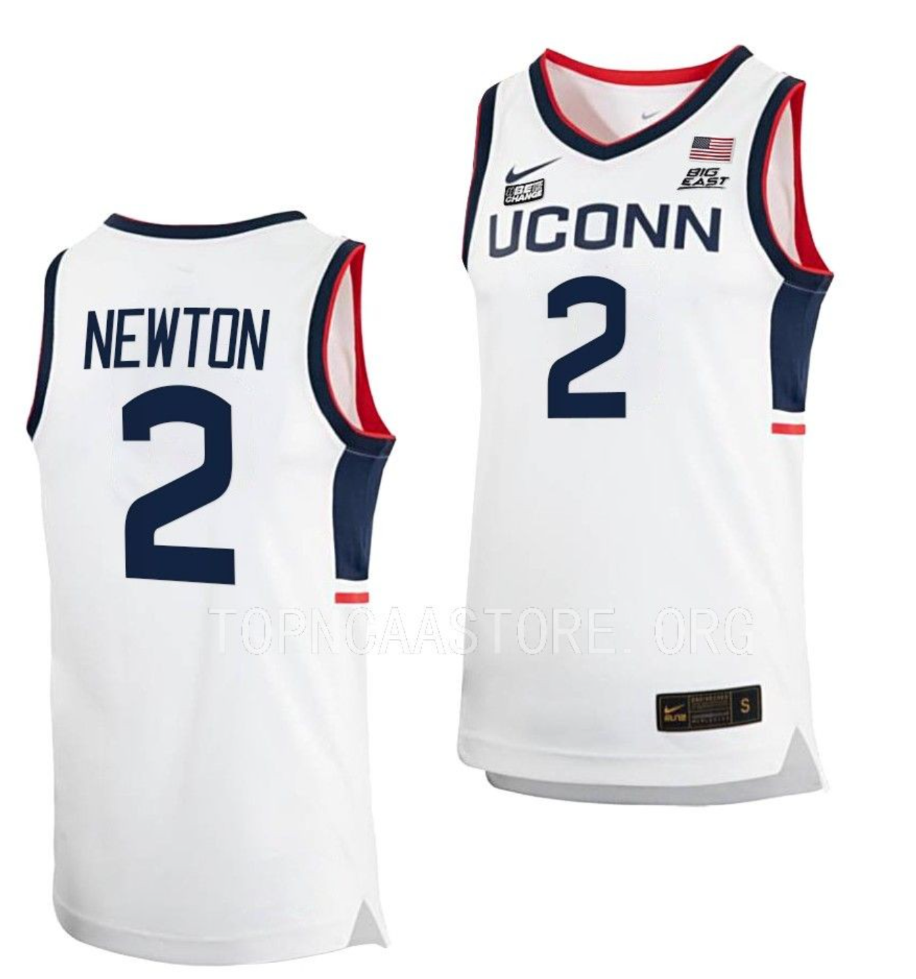 Men's #2 Tristen Newton UCONN Huskies College Basketball Jersey