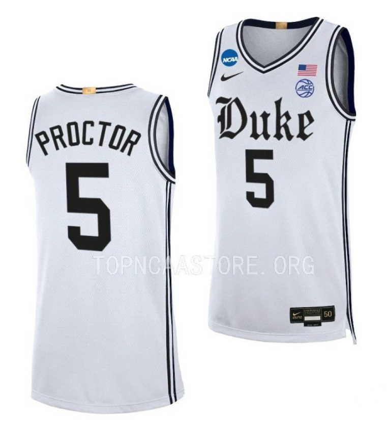 Men's #5 Tyrese Proctor Duke Blue Devils College Basketball Jersey
