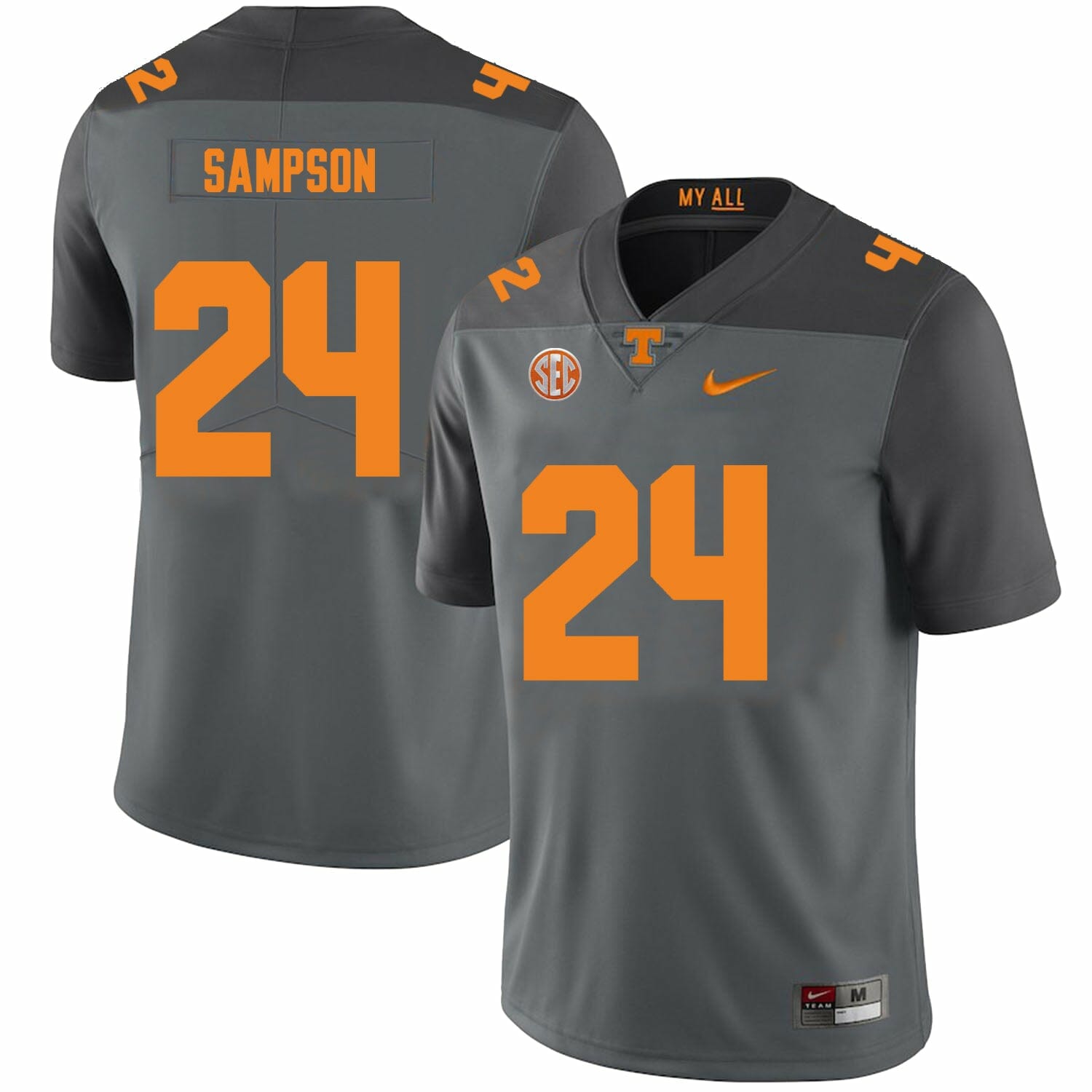 Men's #24 Dylan Sampson Tennessee Volunteers Football Jersey