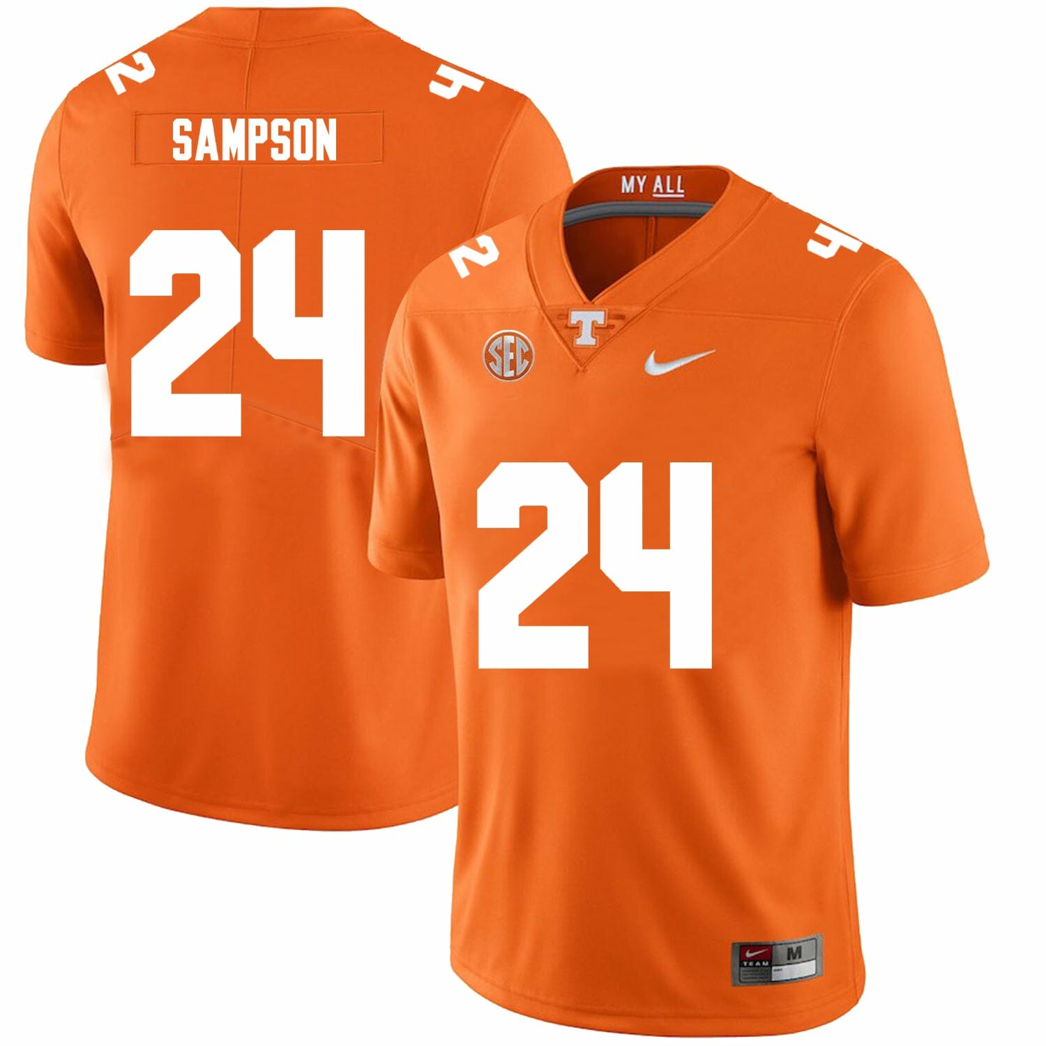 Men's #24 Dylan Sampson Tennessee Volunteers Football Jersey