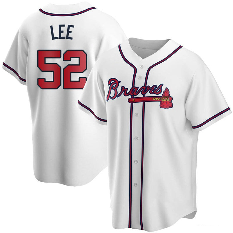 Men's Atlanta Braves #52 Dylan Lee Baseball Jersey