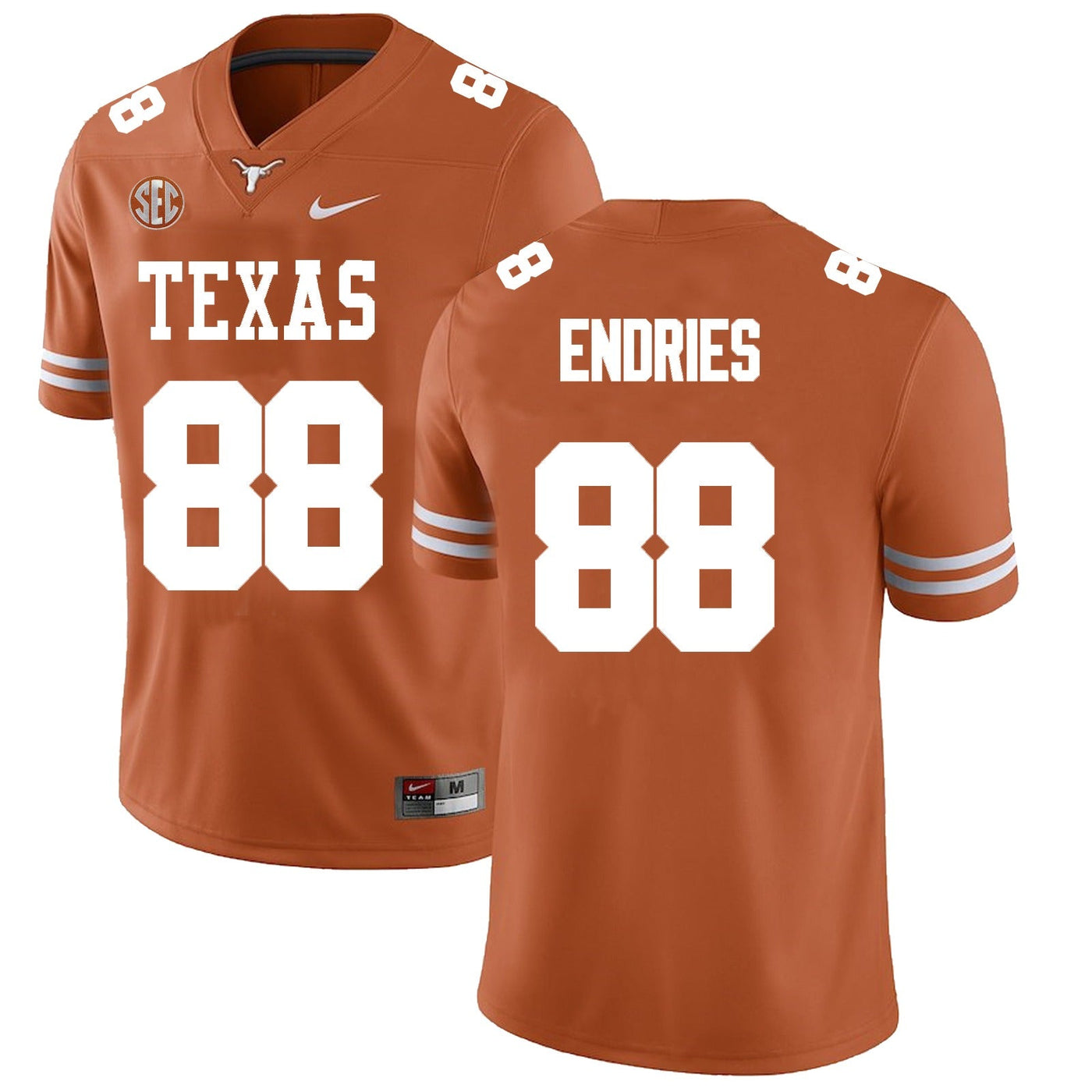 Men’s Texas Longhorns #88 Jack Endries College Football Jersey