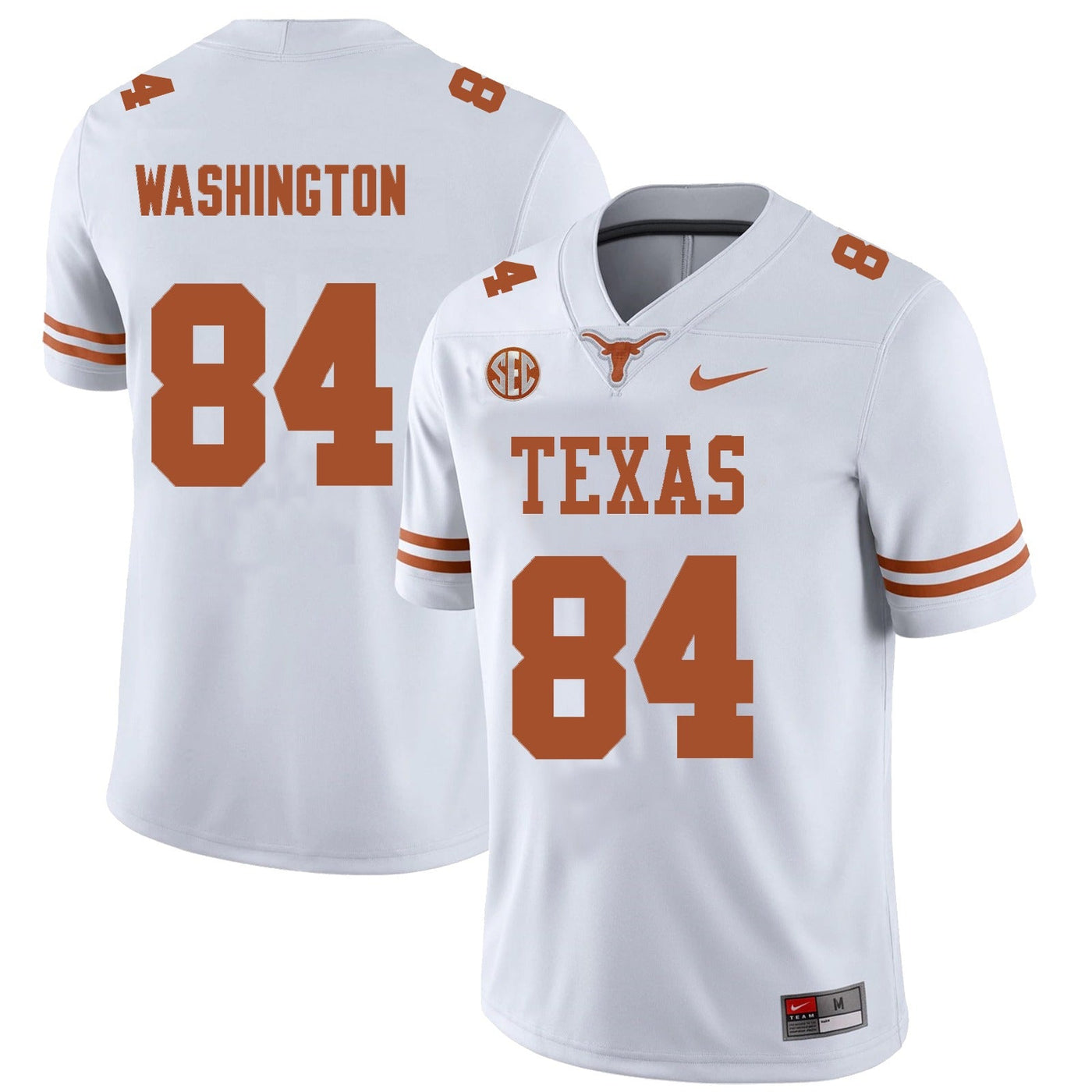 Men’s Texas Longhorns #84 Jordan Washington College Football Jersey