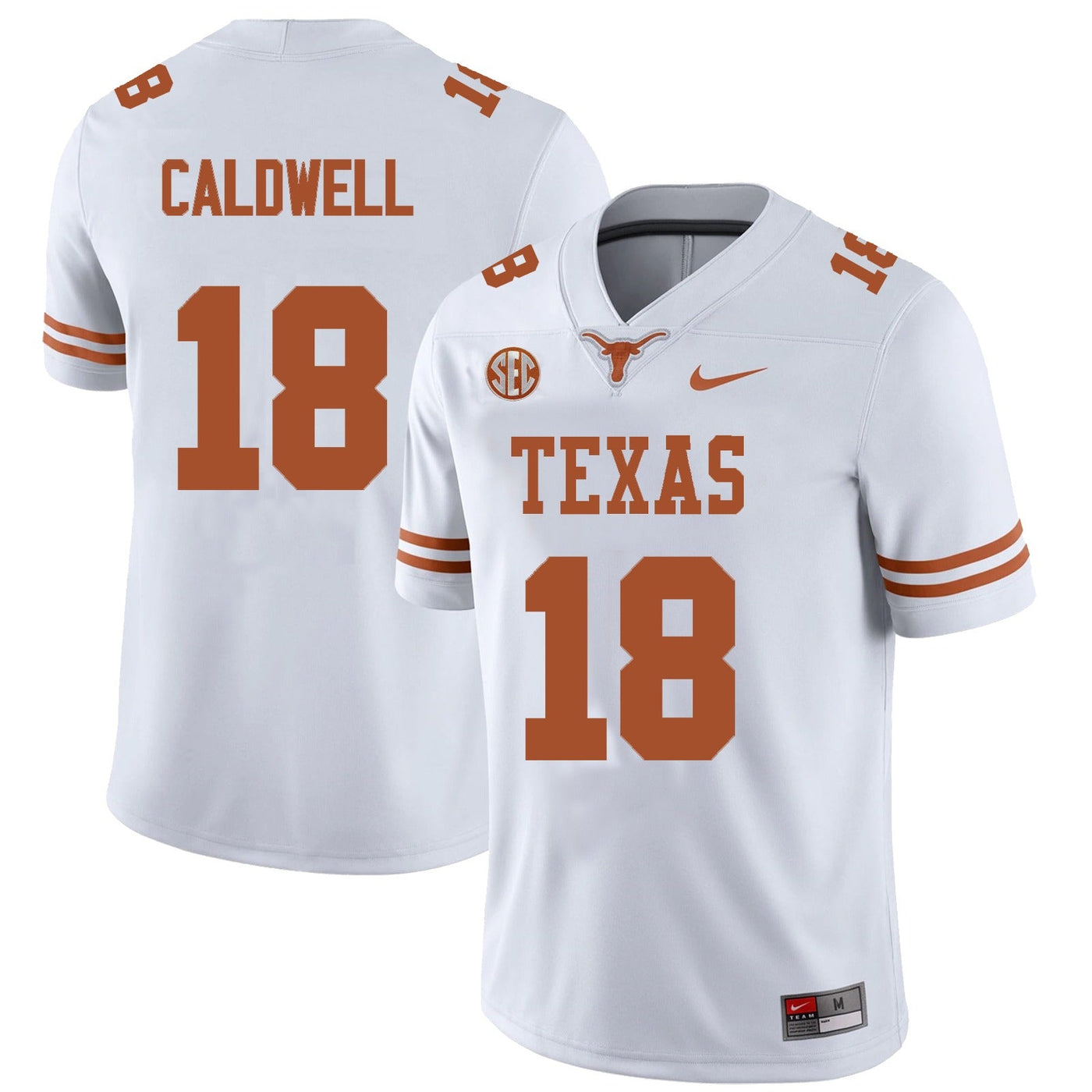 Men’s Texas Longhorns #18 Matthew Caldwell College Football Jersey