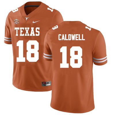 Men’s Texas Longhorns #18 Matthew Caldwell College Football Jersey