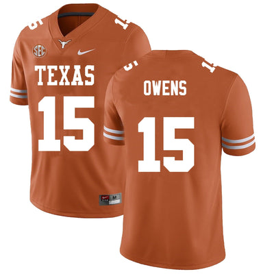 Men’s Texas Longhorns #15 Trey Owens College Football Jersey