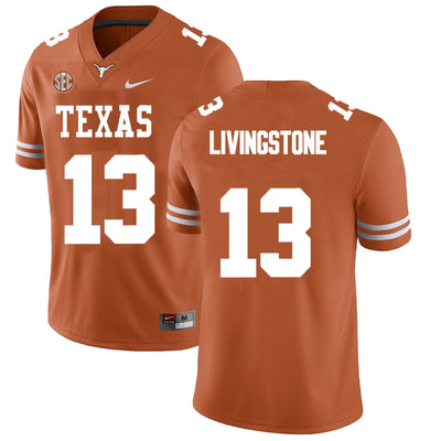 Men’s Texas Longhorns #13 Parker Livingstone College Football Jersey