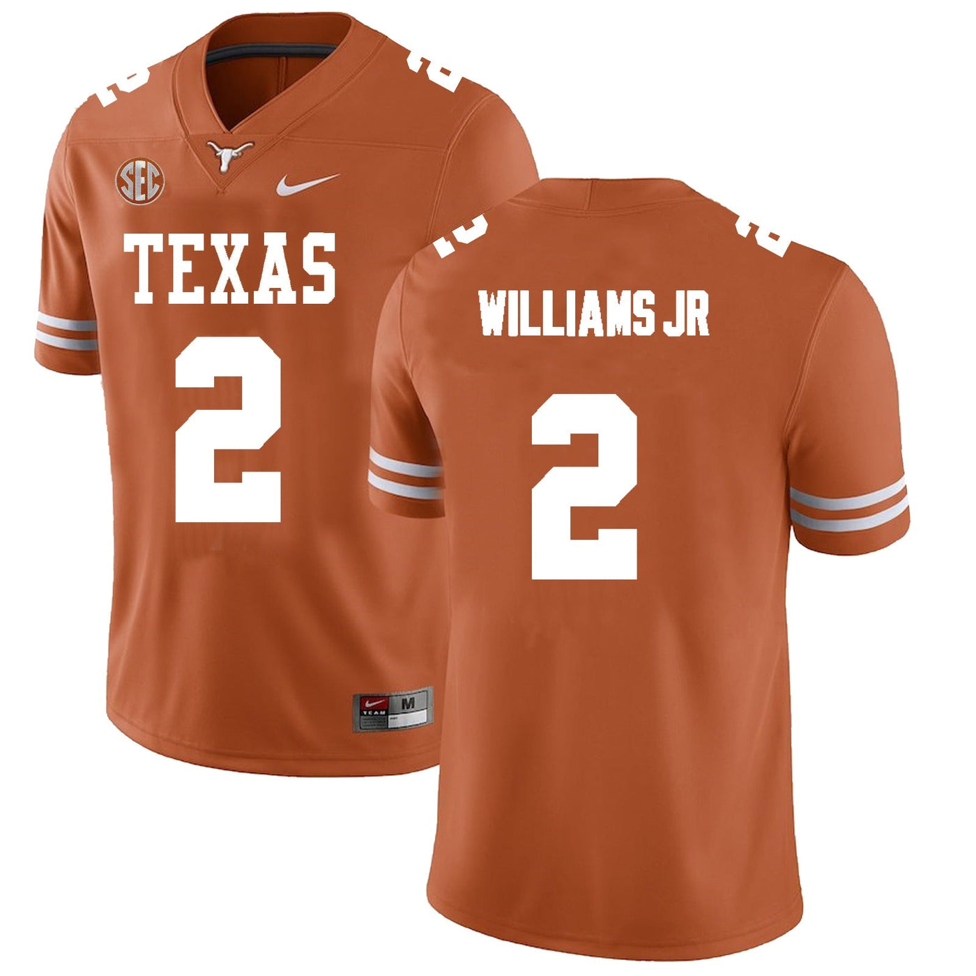 Men’s Texas Longhorns #2 Derek Williams Jr. College Football Jersey