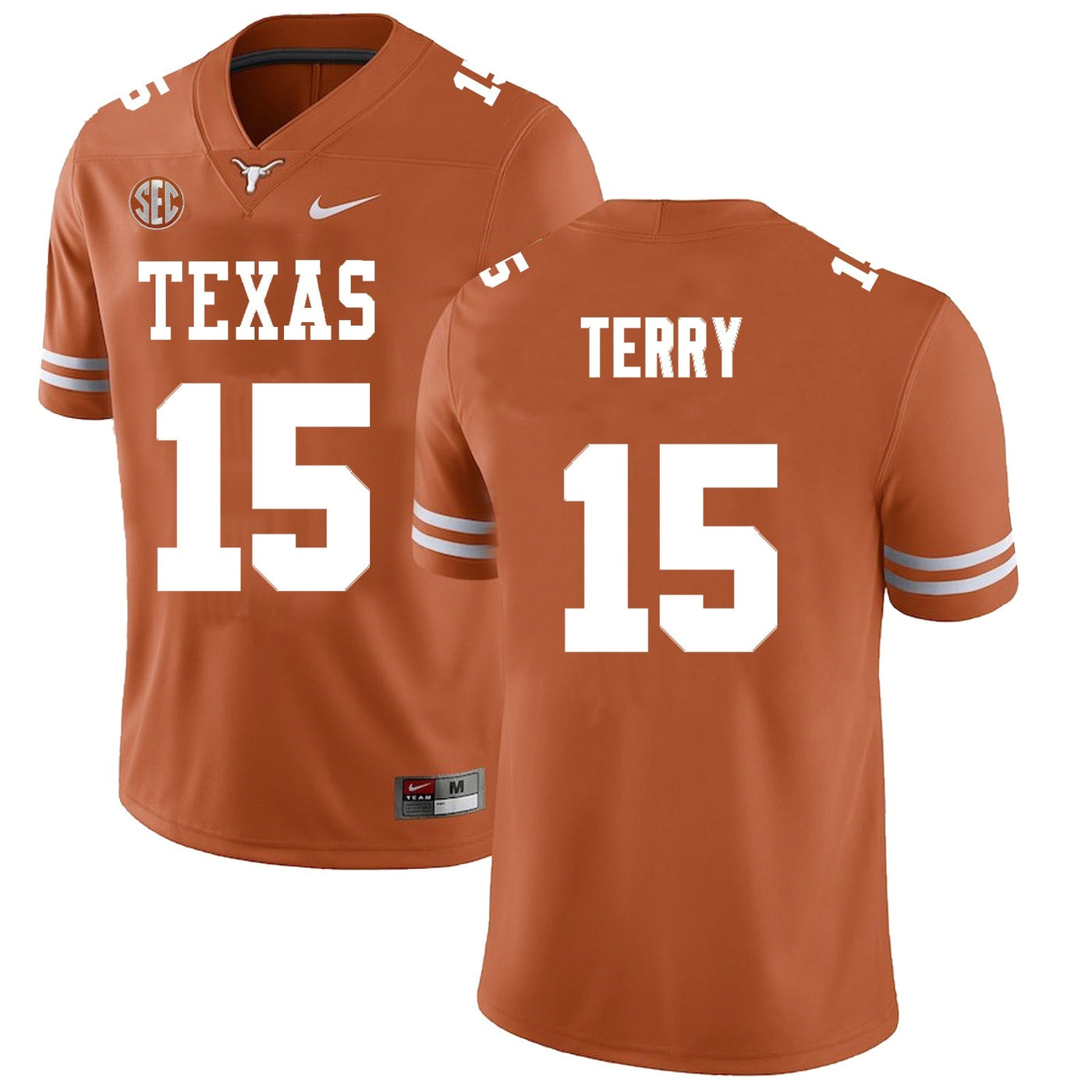 Men’s Texas Longhorns #15 Justus Terry College Football Jersey