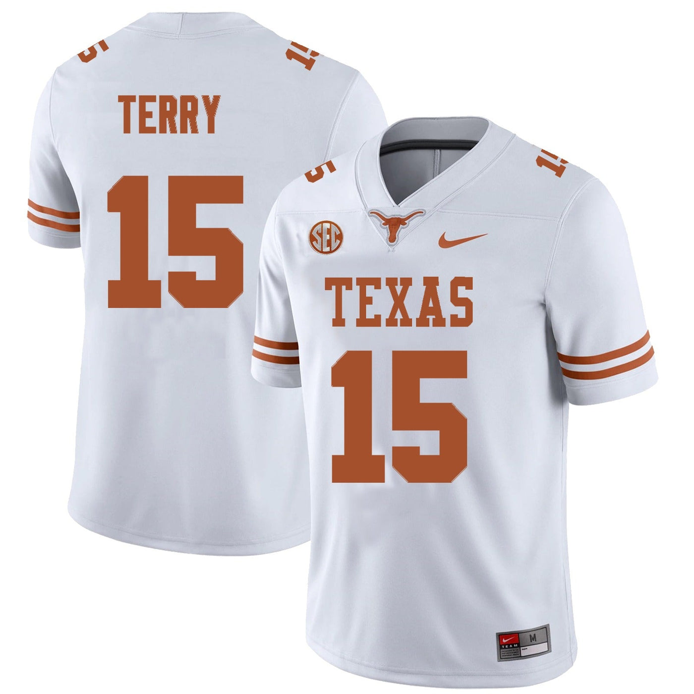 Men’s Texas Longhorns #15 Justus Terry College Football Jersey