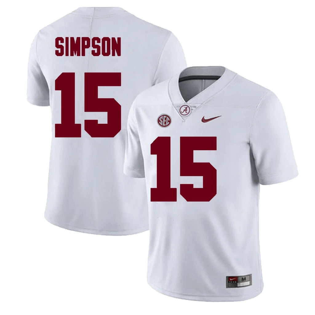 Men's #15 Ty Simpson Alabama Crimson Tide College Football Jersey