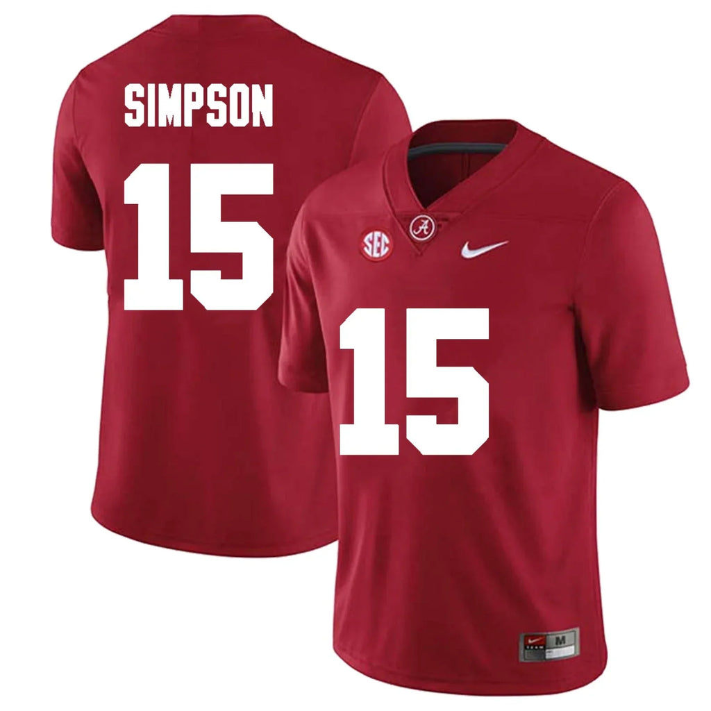 Men's #15 Ty Simpson Alabama Crimson Tide College Football Jersey