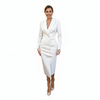 Women's Everyday Single Breasted Blazer Midi Dress