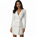 Women's V-Neck Double Breasted Blazer Dress