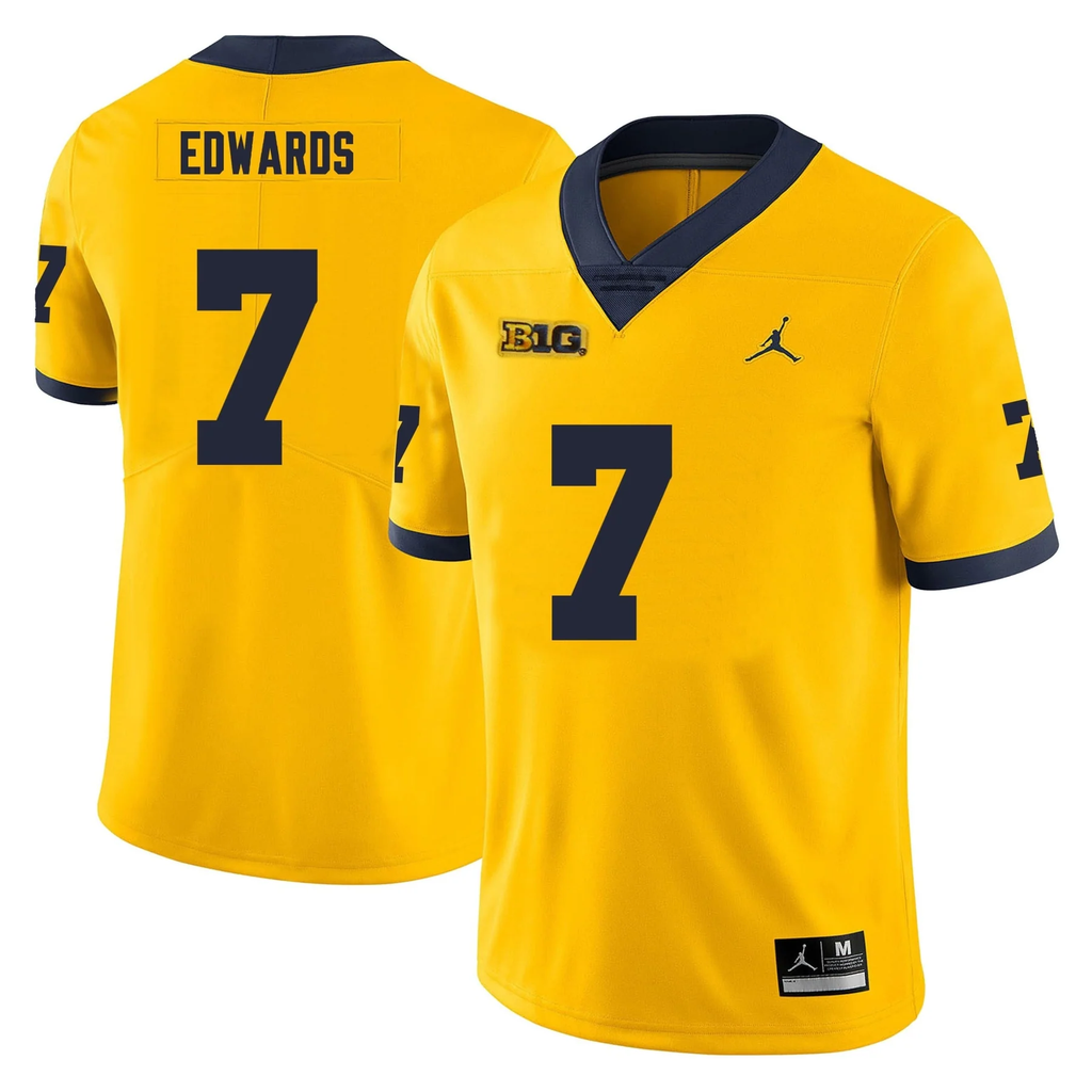 Men's #7 Donovan Edwards Michigan Wolverines College Football Jersey
