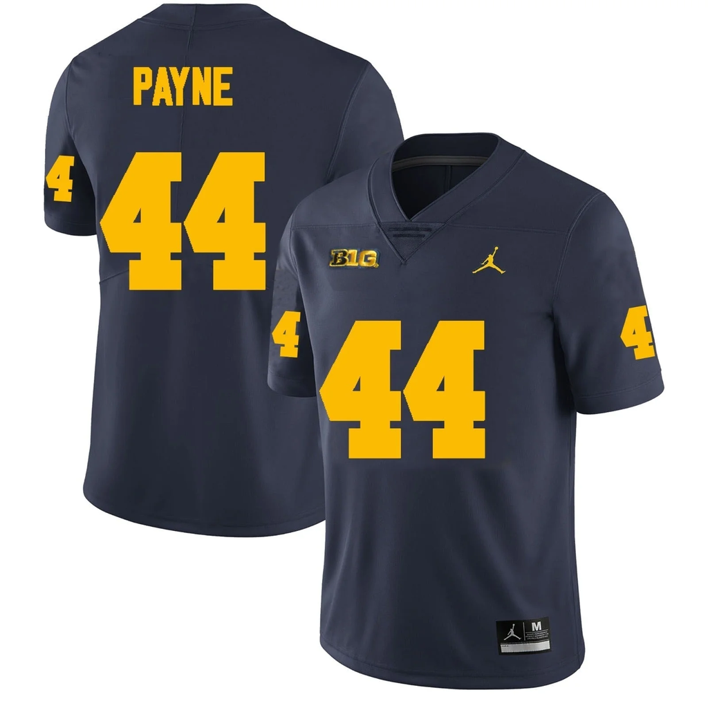 Men's #44 Damon Payne Michigan Wolverines College Football Jersey