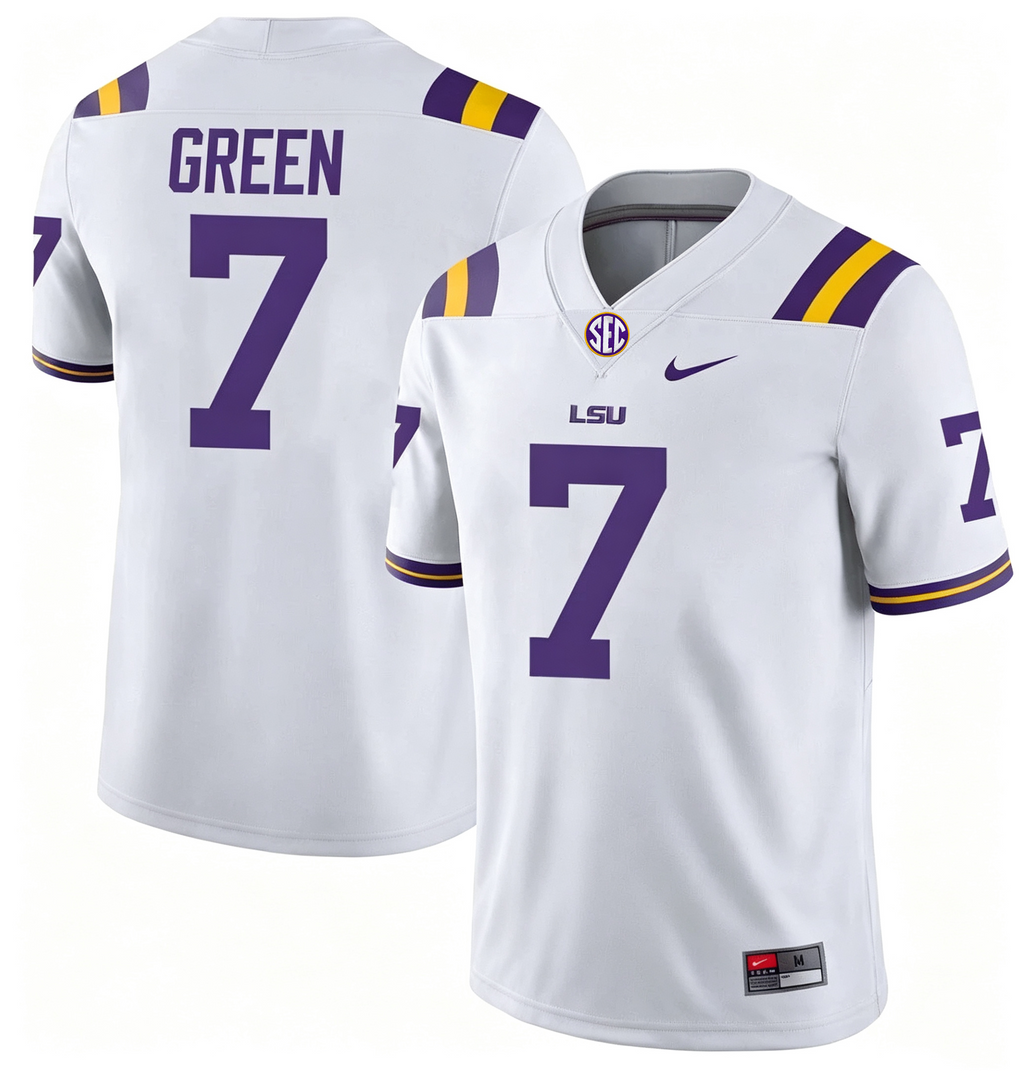 Men's #7 Trey'Dez Green LSU Tigers College Football Jersey