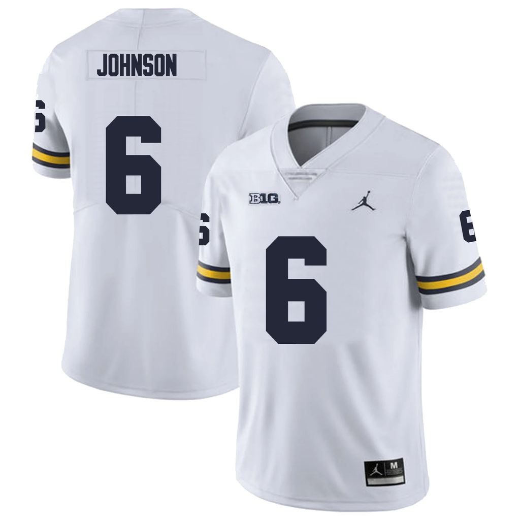 Men's #6 Cornelius Johnson Michigan Wolverines College Football Jersey