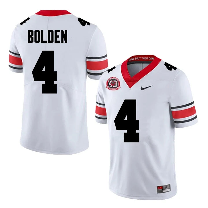 Men's #4 KJ Bolden Georgia Bulldogs College Football Jersey