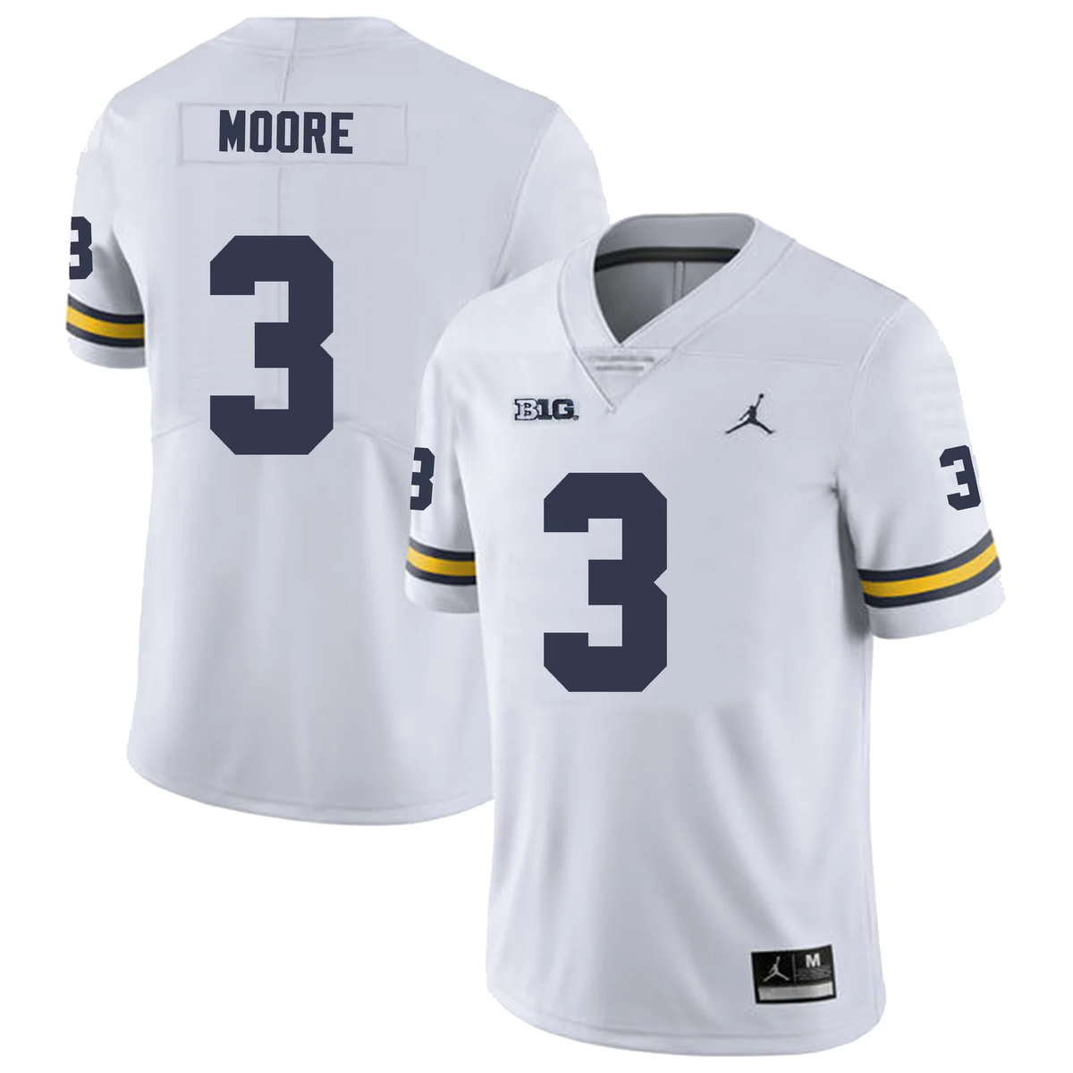 Men's #3 Sherrone Moore Michigan Wolverines College Football Jersey