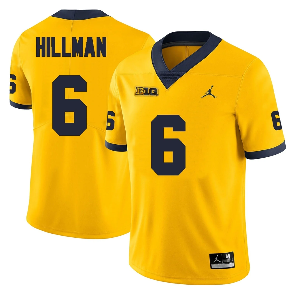 Men's #6 Brandyn Hillman Michigan Wolverines College Football Jersey
