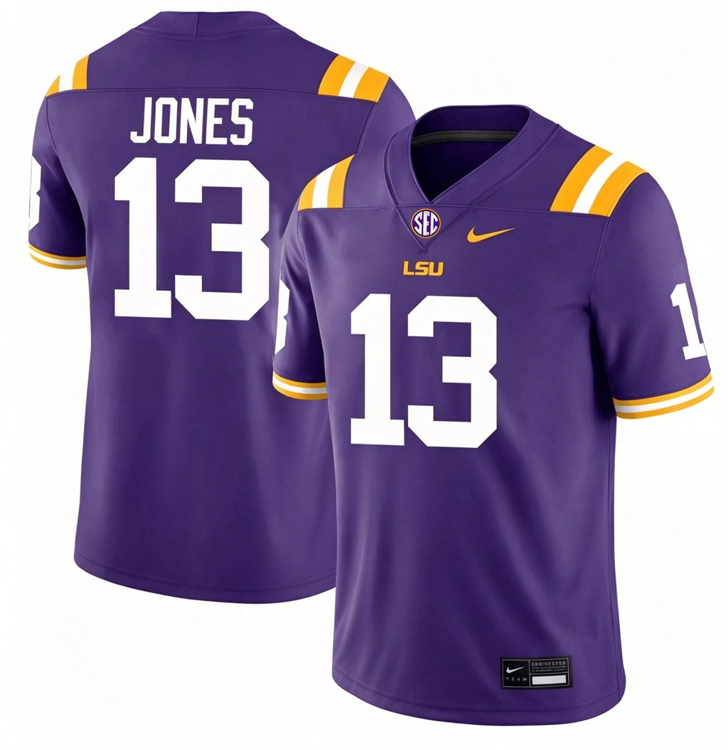 Men's #13 Dilin Jones LSU Tigers College Football Jersey