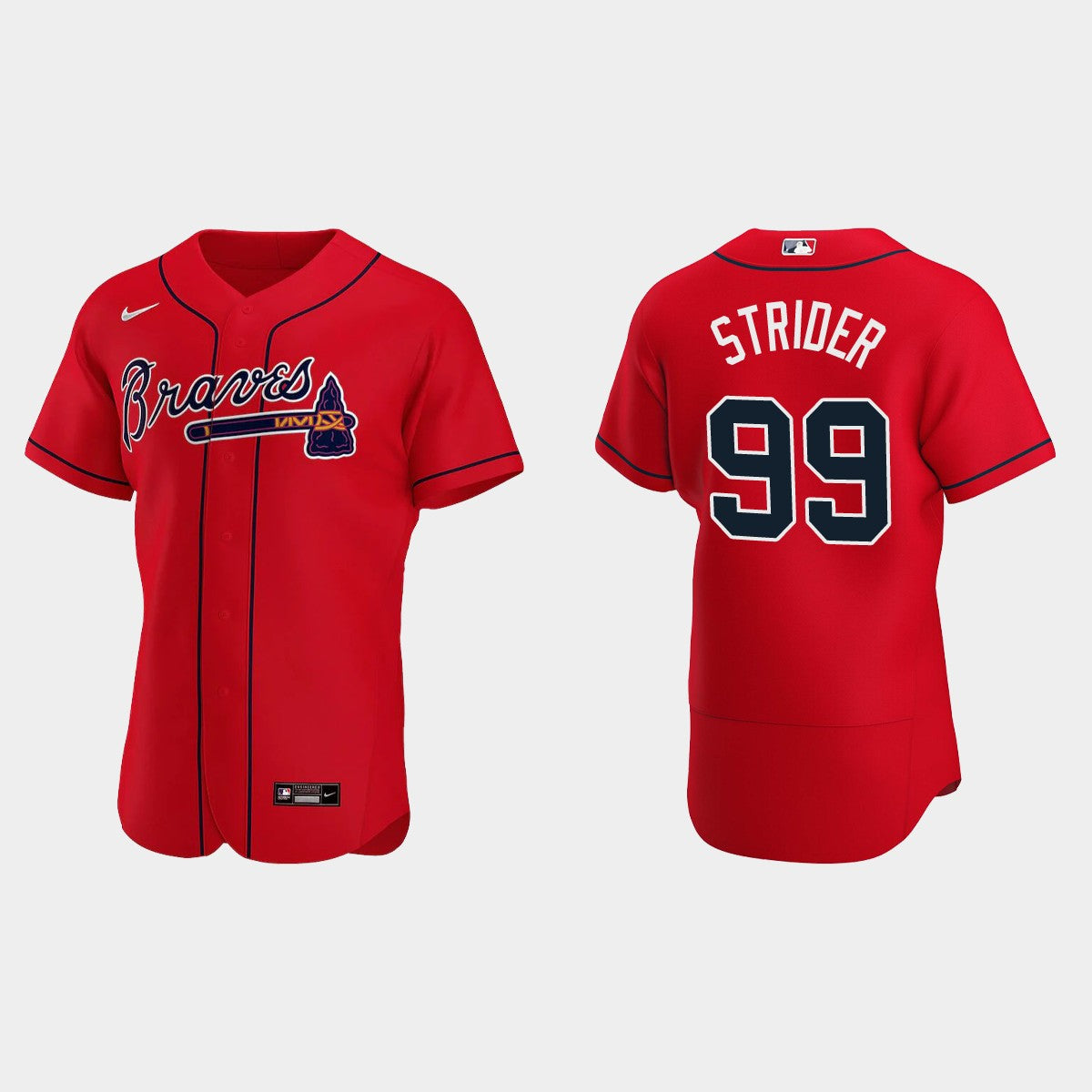 Men's Atlanta Braves #99 Spencer Strider Baseball Jersey