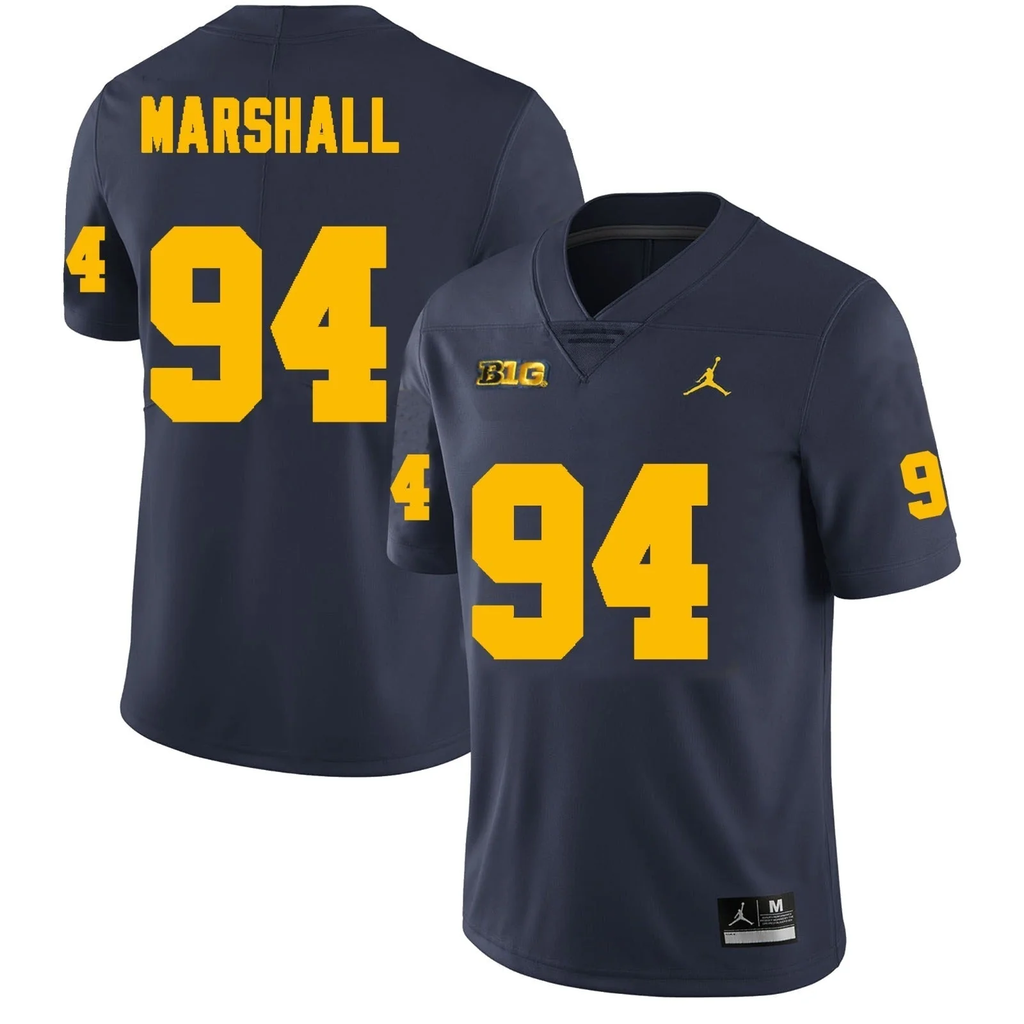Men's #94 Nate Marshall Michigan Wolverines College Football Jersey