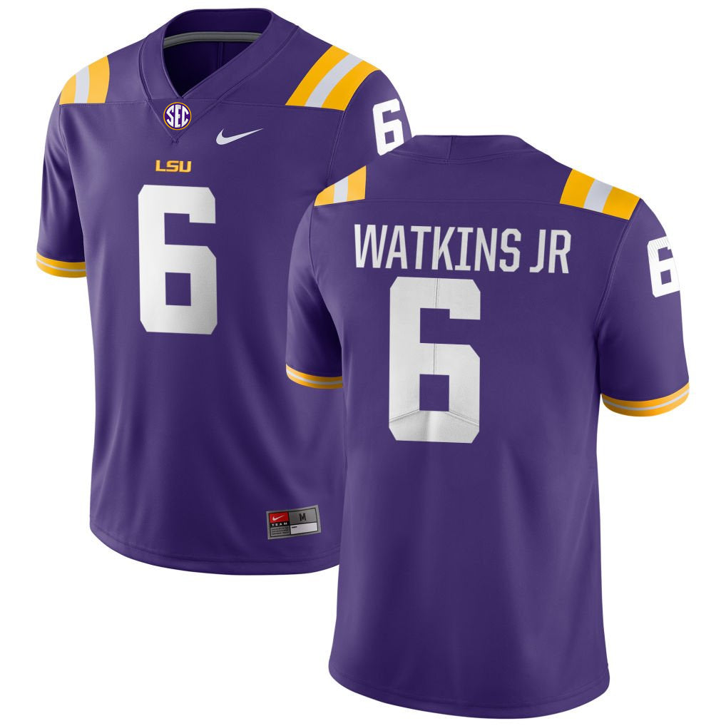 Men's #6 Winston Watkins Jr LSU Tigers College Football Jersey