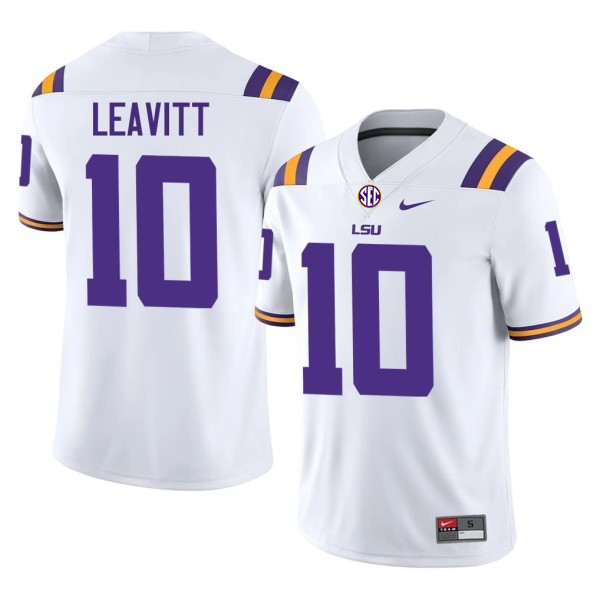 Men's #10 Sam Leavitt LSU Tigers College Football Jersey