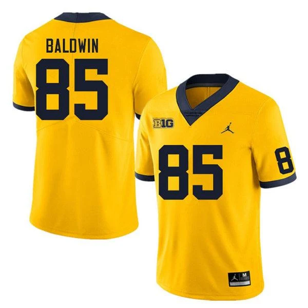 Men's #85 Daylen Baldwin Michigan Wolverines College Football Jersey