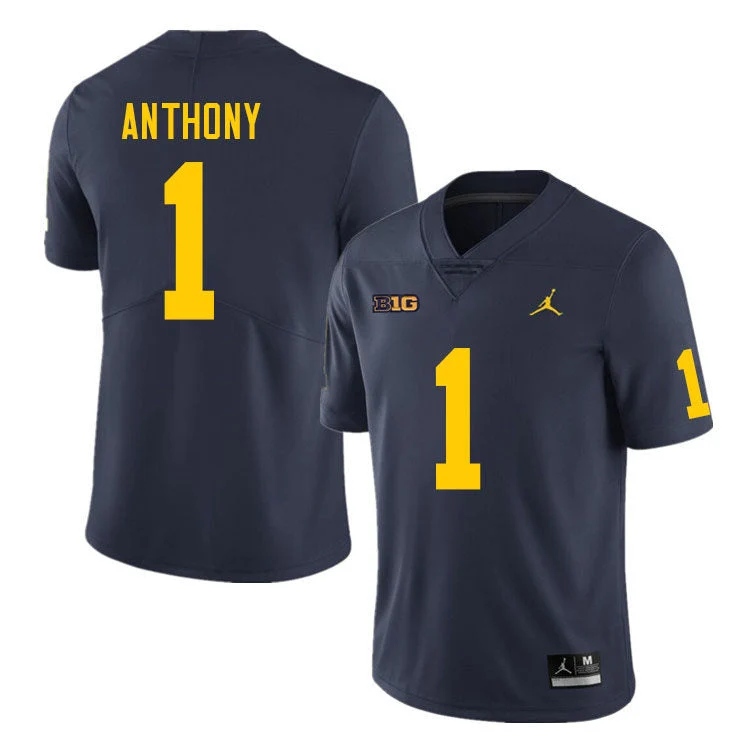Men's #1 Andrel Anthony Michigan Wolverines College Football Jersey