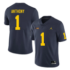 Men's #1 Andrel Anthony Michigan Wolverines College Football Jersey