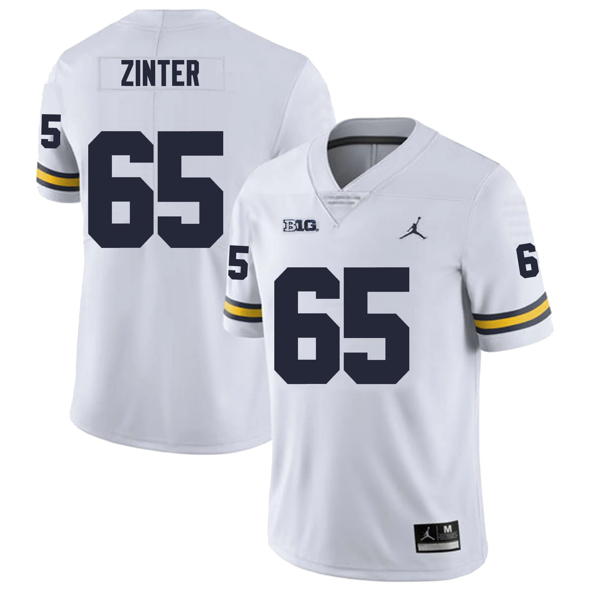 Men's #65 Zak Zinter Michigan Wolverines College Football Jersey