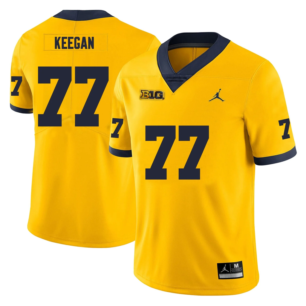 Men's #77 Trevor Keegan Michigan Wolverines College Football Jersey