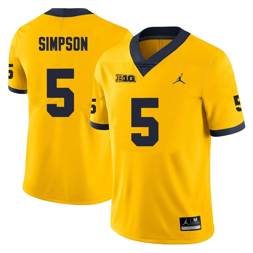 Men's #5 Anthony Simpson Michigan Wolverines College Football Jersey