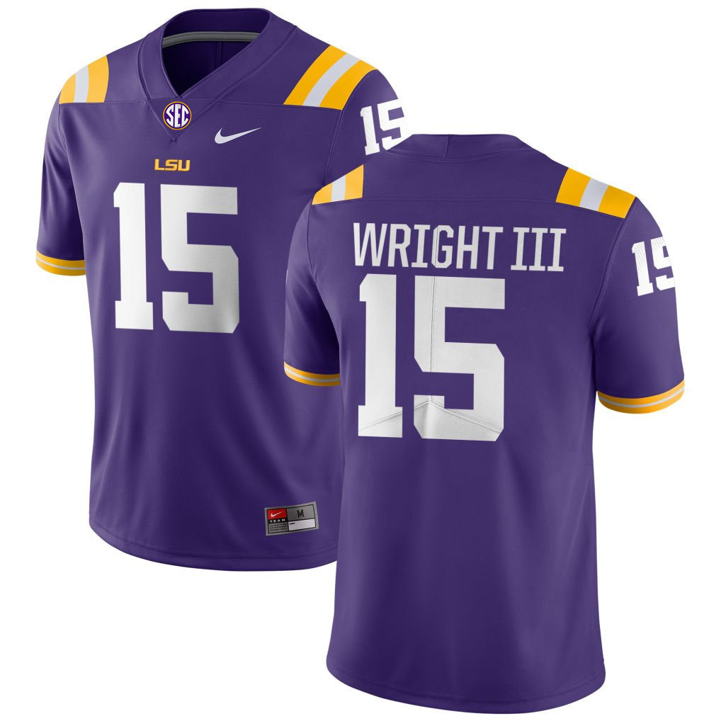 Men's #15 Phillip Wright III LSU Tigers College Football Jersey