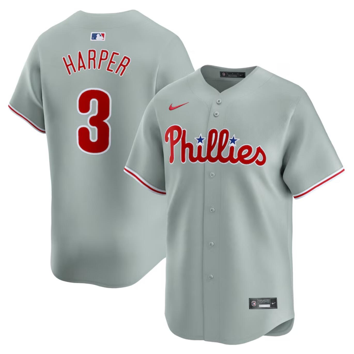 Men's Philadelphia Phillies #3 Bryce Harper Baseball Jersey