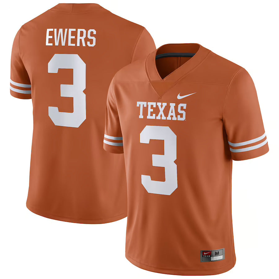 Texas Longhorns #3 Quinn Ewers College Football Jersey