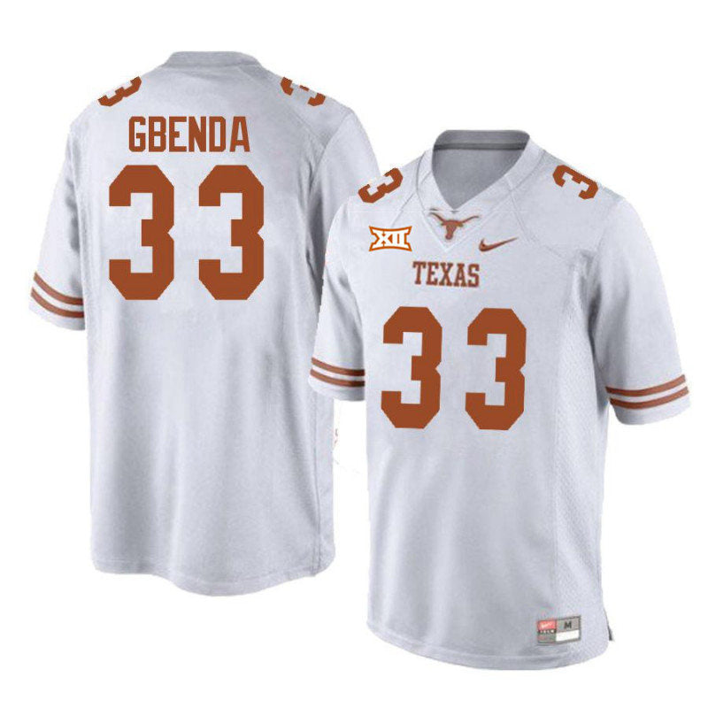 Texas Longhorns #33 David Gbenda College Football Jersey