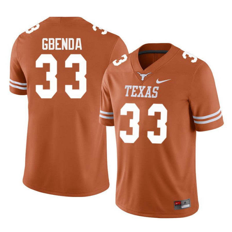 Texas Longhorns #33 David Gbenda College Football Jersey
