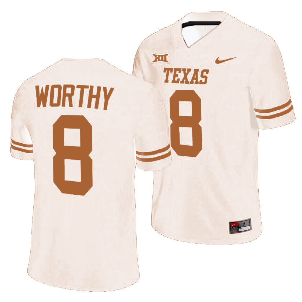 Texas Longhorn #8 Xavier Worthy College Football Jersey