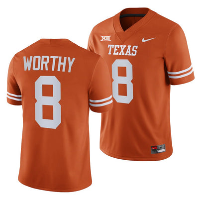 Texas Longhorn #8 Xavier Worthy College Football Jersey